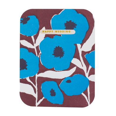 Blue Poppy Wedding Card by Egg Press