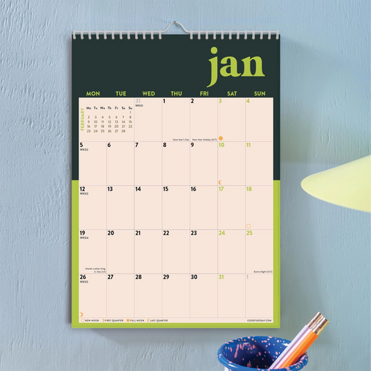 2026 Bold Block A4 Calendar by Good Tuesday