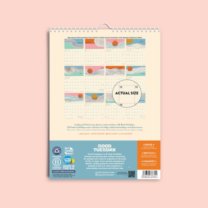 2026 Tidal Waves A4 Calendar by Good Tuesday