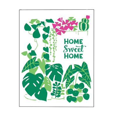 House Plants Home Sweet Home Card by Ilee