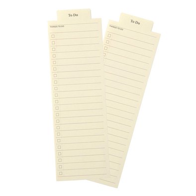 fold-over tab To Do list bookmark with lines with checkboxes on natural color cardstock