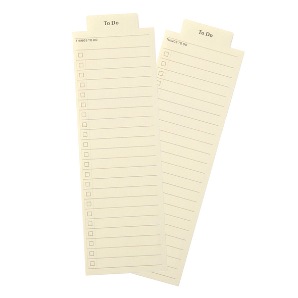 fold-over tab To Do list bookmark with lines with checkboxes on natural color cardstock