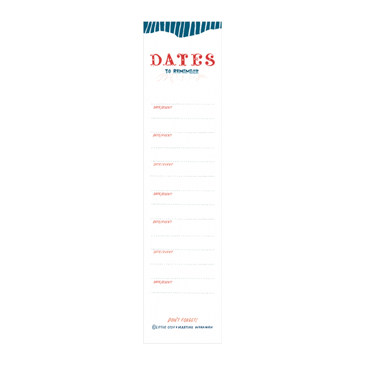 Dates to Remember Bookmark by Martine Workman