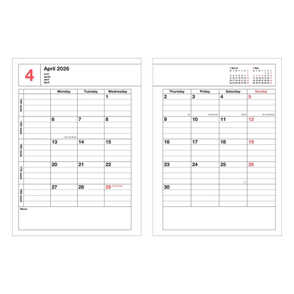 2026 Notebook Calendar S Lengthway Monthly Planner by Mark's