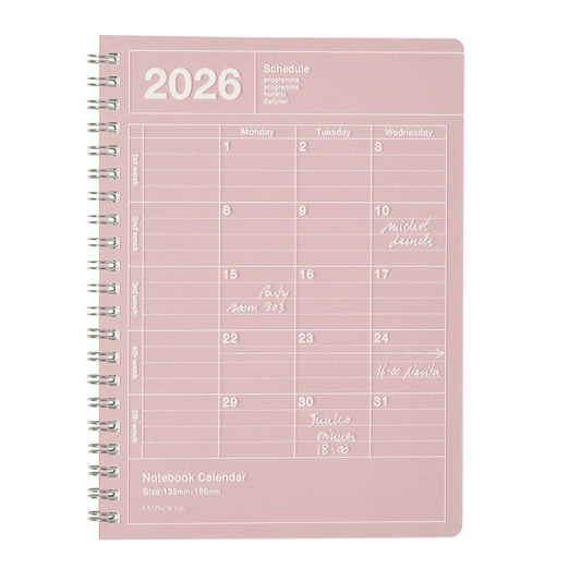 2026 Notebook Calendar S Lengthway Monthly Planner by Mark's