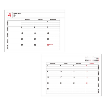 2026 Notebook Calendar XS Monthly Planner by Mark's