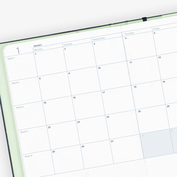 2024 Weekly & Monthly Vertical Planner by Mossery