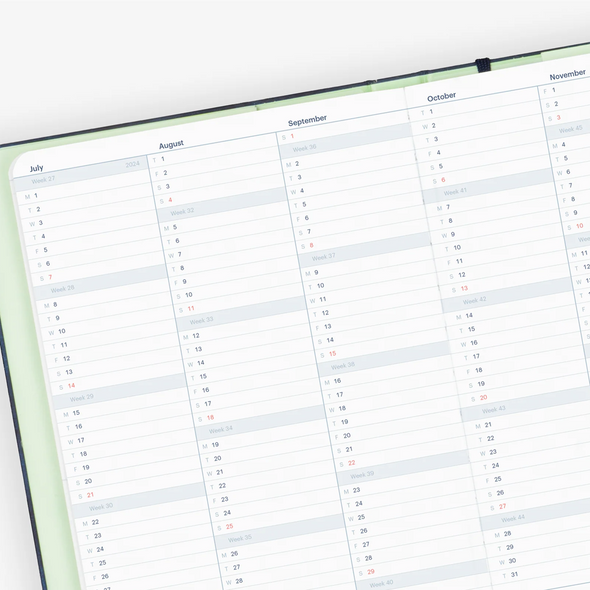 2024 Weekly & Monthly Vertical Planner by Mossery