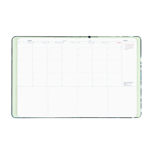 2024 Weekly & Monthly Vertical Planner by Mossery