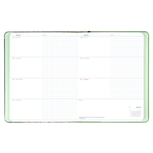 2027 Weekly & Monthly Horizontal Planner by Mossery