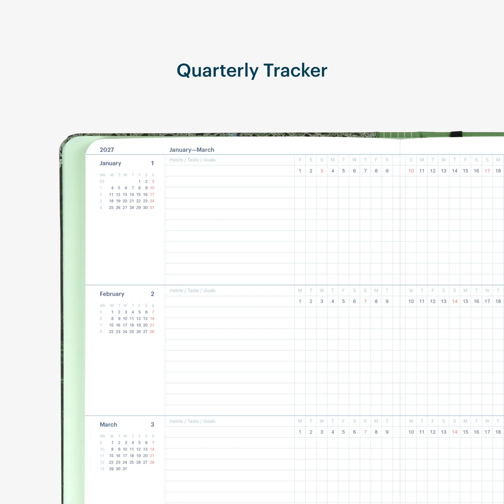 2027 Weekly & Monthly Horizontal Planner by Mossery