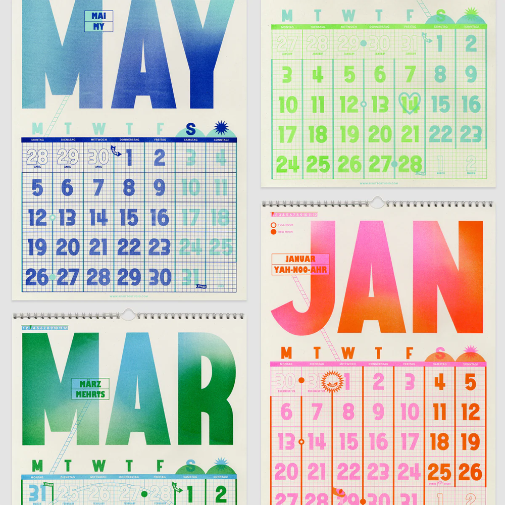 2025 Wall Calendar by Risotto