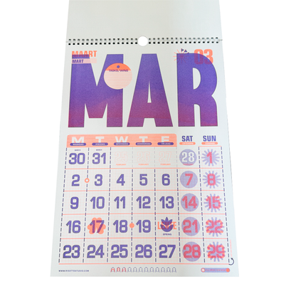 2026 Wall Calendar by Risotto