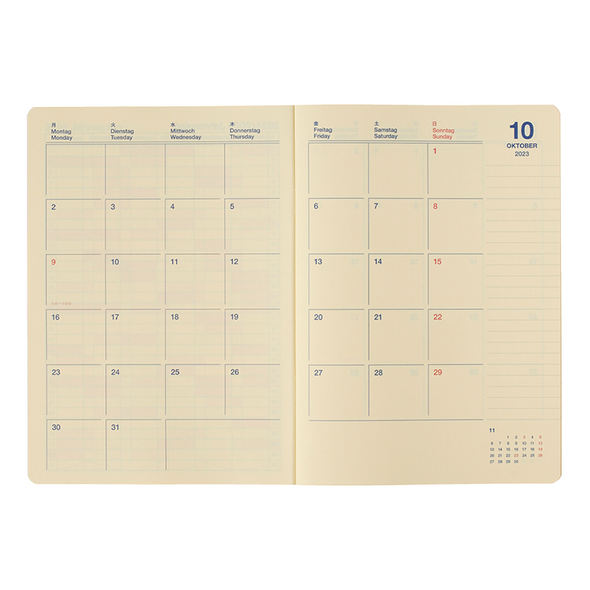 Rollbahn 2023-2024 A5 Monthly Planner by Delfonics