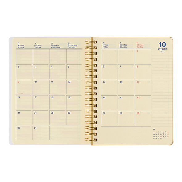 Rollbahn 2023-2024 Spiral Large (A5) Monthly Planner by Delfonics