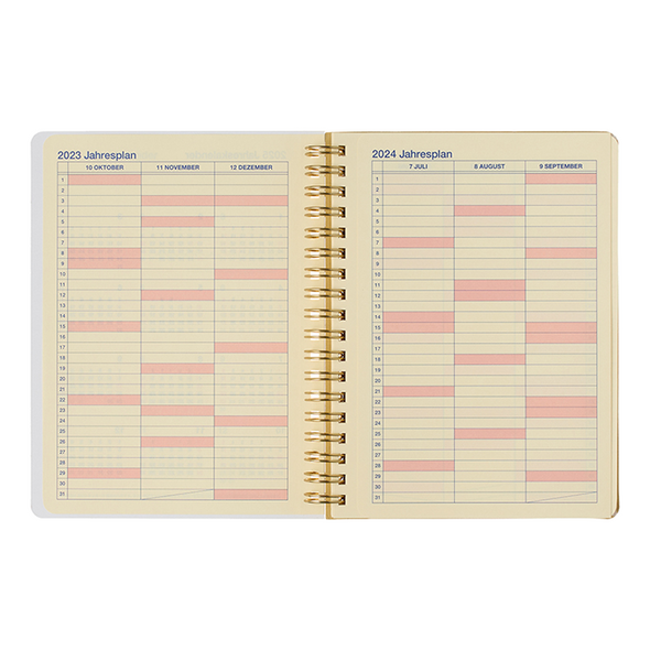 Rollbahn 2023-2024 Spiral Large (A5) Monthly Planner by Delfonics