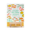 calendar and easel come packaged in a clear box with front title cover reading smude ink under the sea 2024 LETTERPRESS CALENDAR