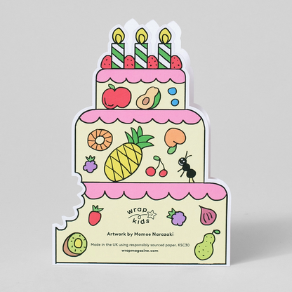 Momoe Narazaki Birthday Cake Bear Shaped Card by Wrap