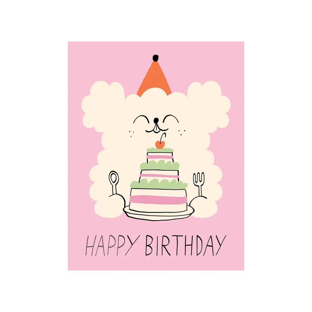 Odile Ferraille Happy Birthday Dog & Cake Card by Wrap