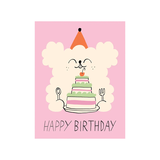 Odile Ferraille Happy Birthday Dog & Cake Card by Wrap