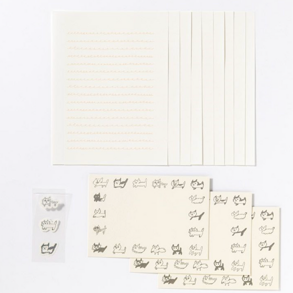 Neko Border Letter Set by Aiueo