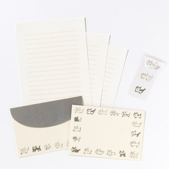 Neko Border Letter Set by Aiueo