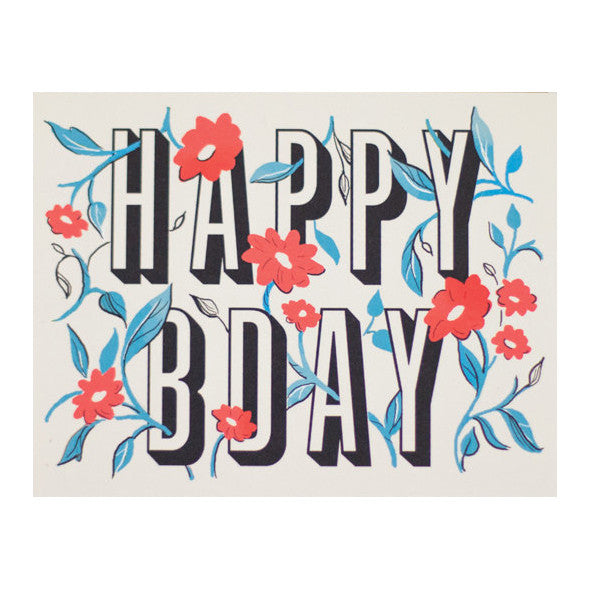 Floral Happy Bday Card by Amy Heitman