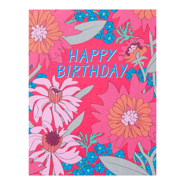 60's Floral Birthday Card by Banquet Workshop