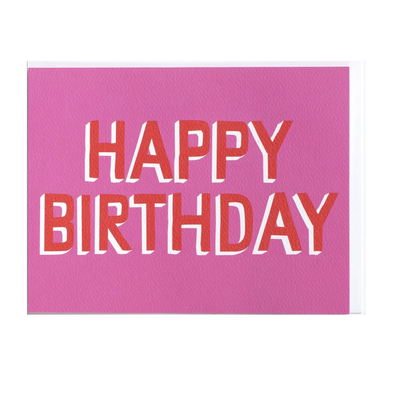 Pink and Red Happy Birthday Card by Banquet Workshop