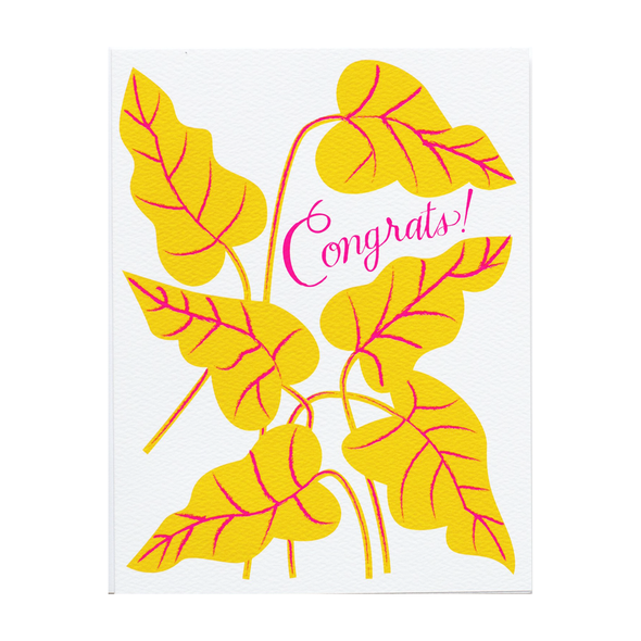 Congrats Yellow Leaves Card by Banquet Workshop