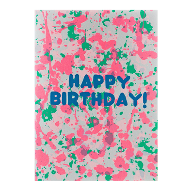 Birthday Splatter Neon Card by Alphabet Studios