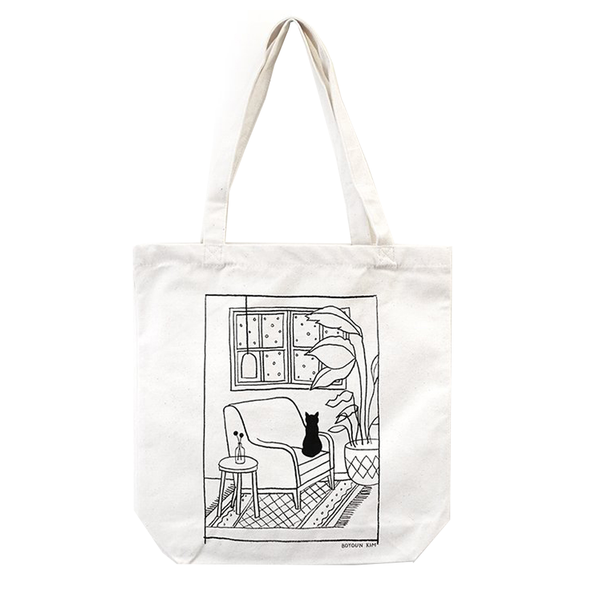 Cat Sitting Tote by Boyoun Kim