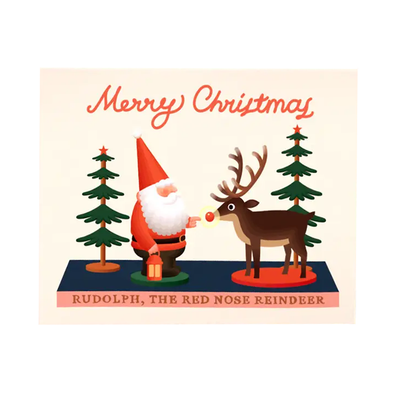 Santa and Rudolph Toy Christmas Card by Clap Clap