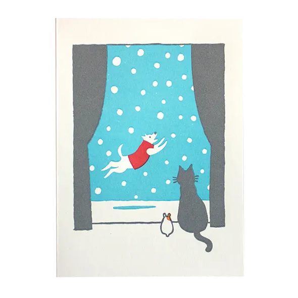 Dogs in Snow Card by Fugu Fugu