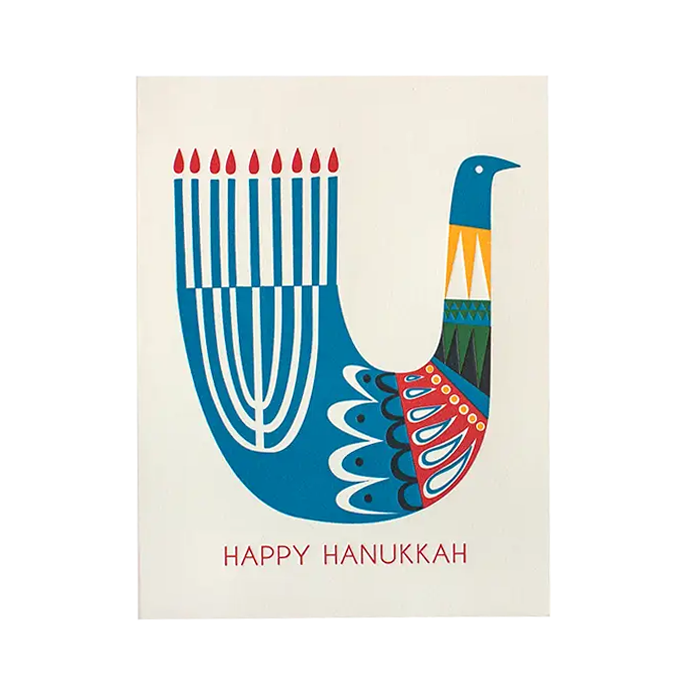 Hanukkah Bird Card by Fugu Fugu
