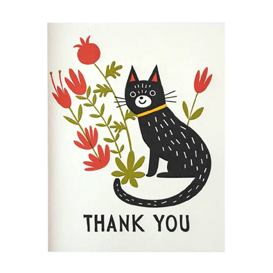 Thank You Flower Cat Card by Fugu Fugu