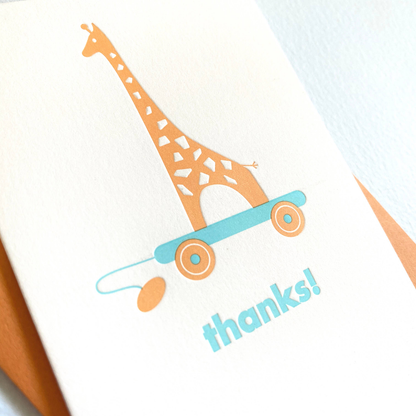 Giraffe Thank You Card by Anemone Letterpress