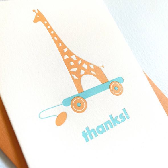Giraffe Thank You Card by Anemone Letterpress