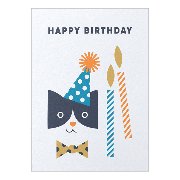 Happy Birthday Party Cat Card by Graphic Factory
