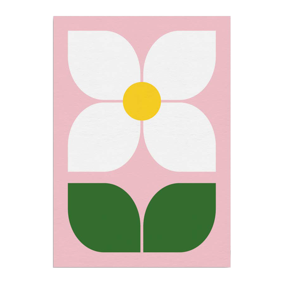 Flower Pink Card By Graphic Factory