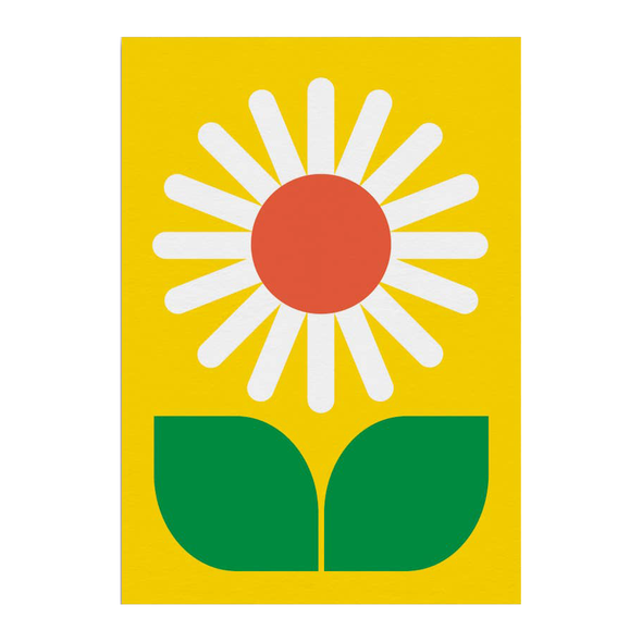 Flower Yellow Card by Graphic Factory