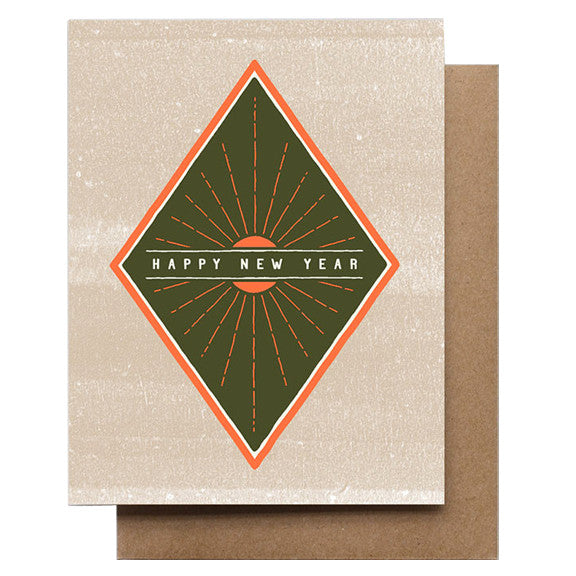 Happy New Year Sunburst Card Set by Hammerpress