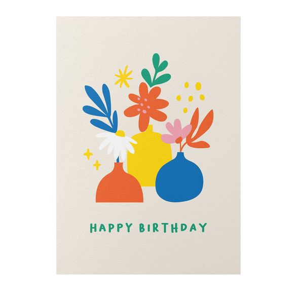 Happy Birthday Flowers Card by Graphic Factory