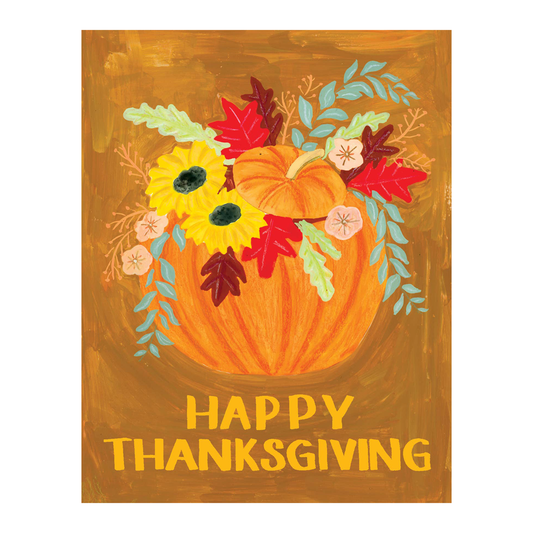 Happy Thanksgiving Pumpkin Bouquet Card by Small Adventure
