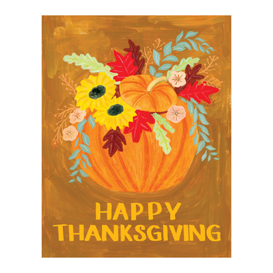 Happy Thanksgiving Pumpkin Bouquet Card by Small Adventure