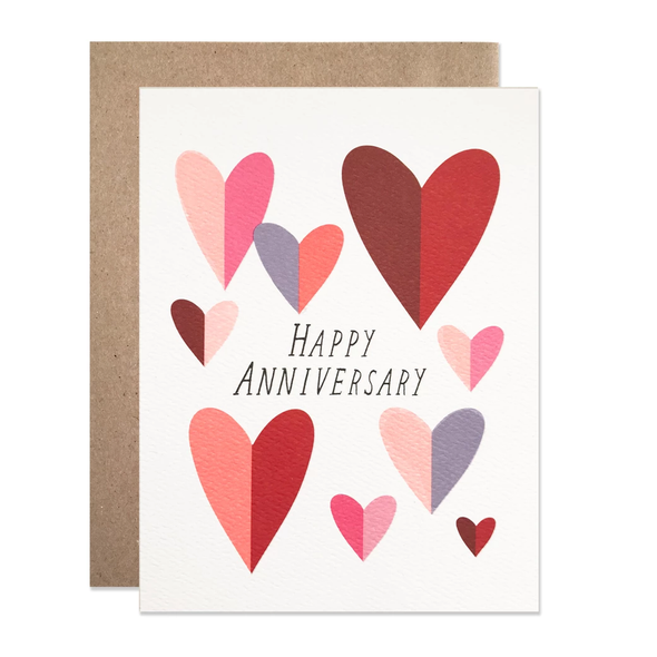 Anniversary Folded Hearts Card by Hartland Brooklyn
