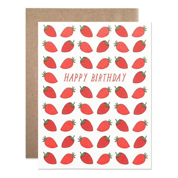 Happy Birthday Strawberries Card by Hartland