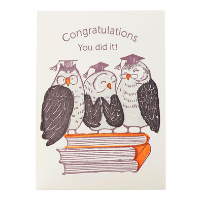 Owls Congrats You Did It Notecard by Ilee