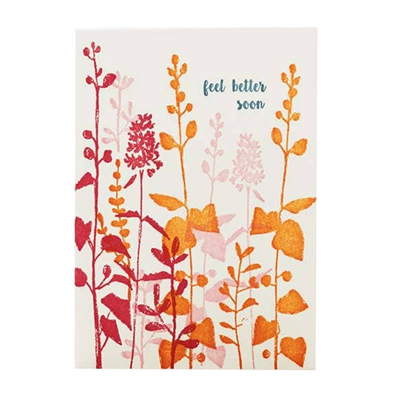 Pink Flowers Feel Better Soon Card by Ilee