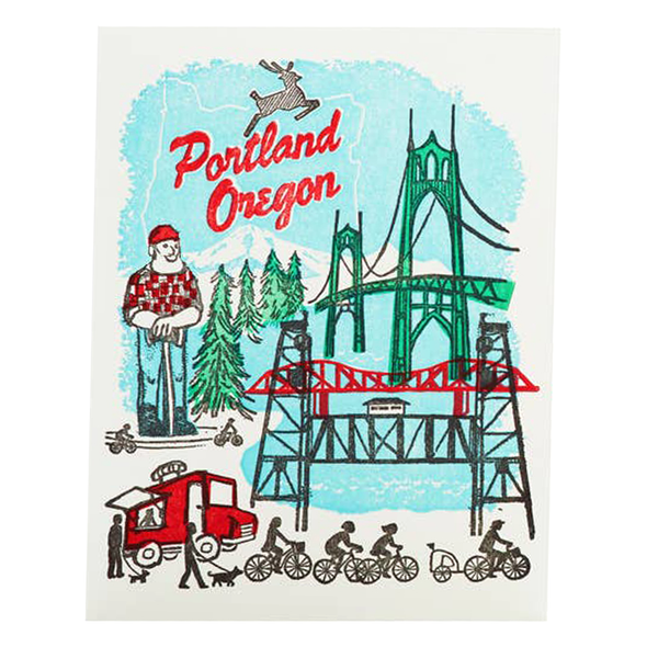 Portland Oregon Notecard by Ilee